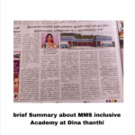 Brief Summary Article about MMS Inclusive Academy at Dina Thanthi—Newspaper